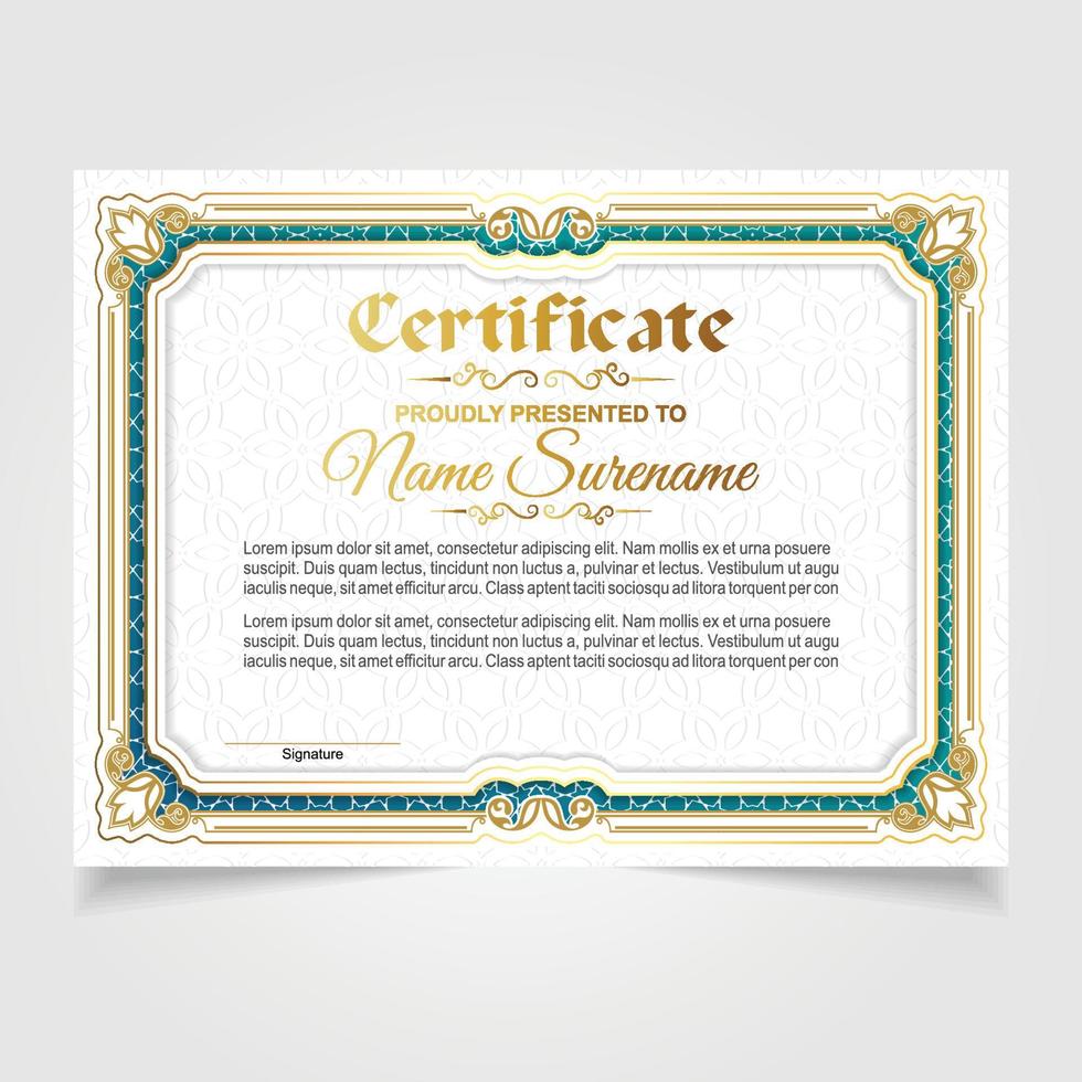 Certificate or diploma design vector