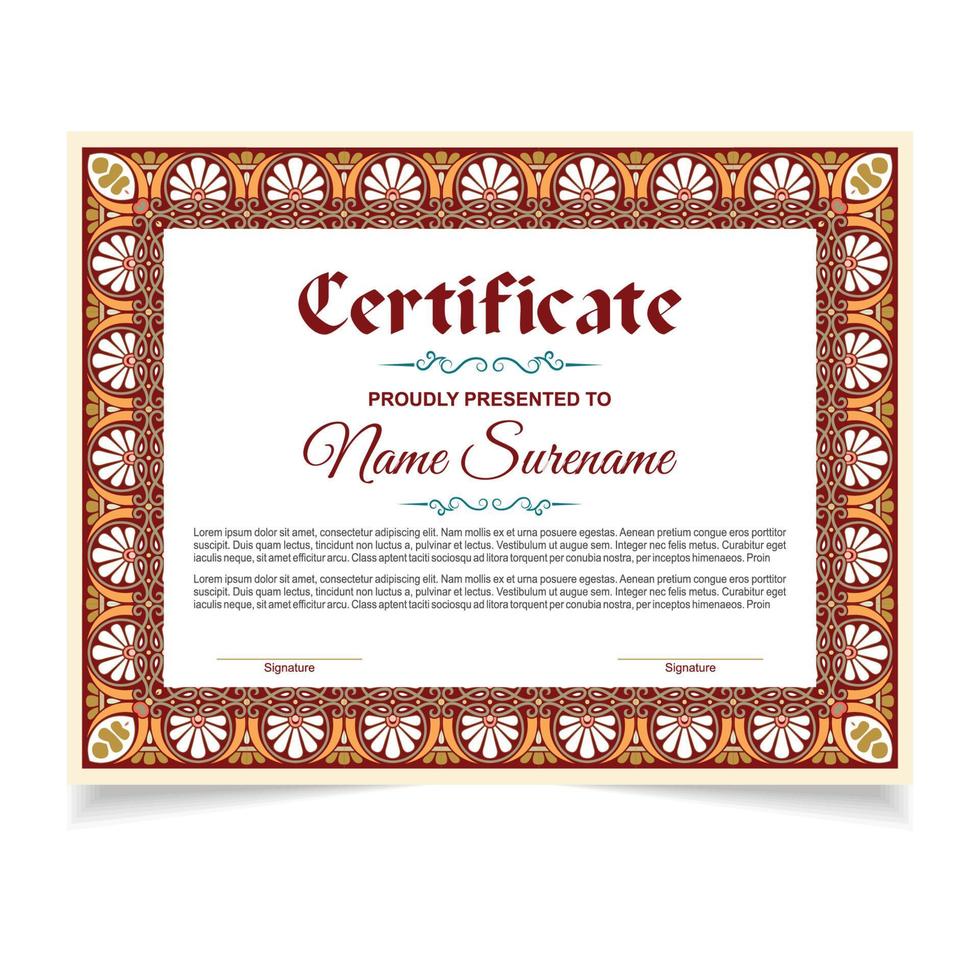 Certificate or diploma design vector