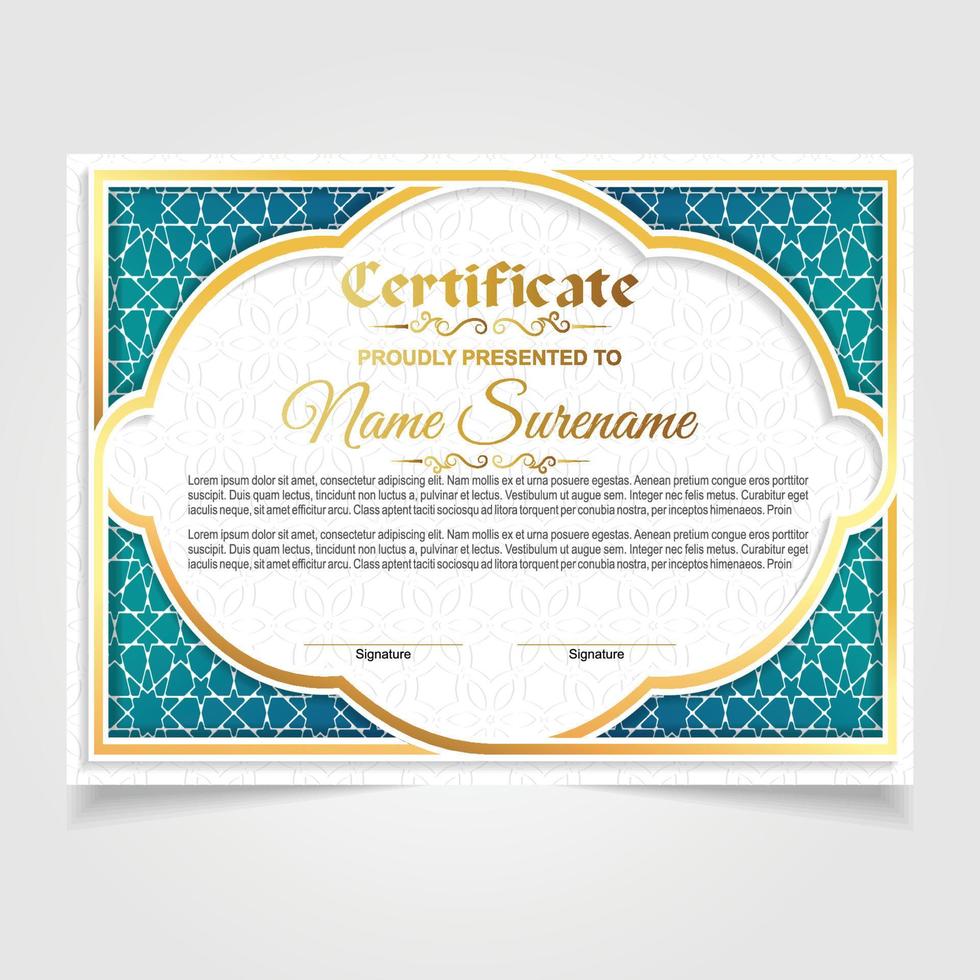 Certificate or diploma design vector