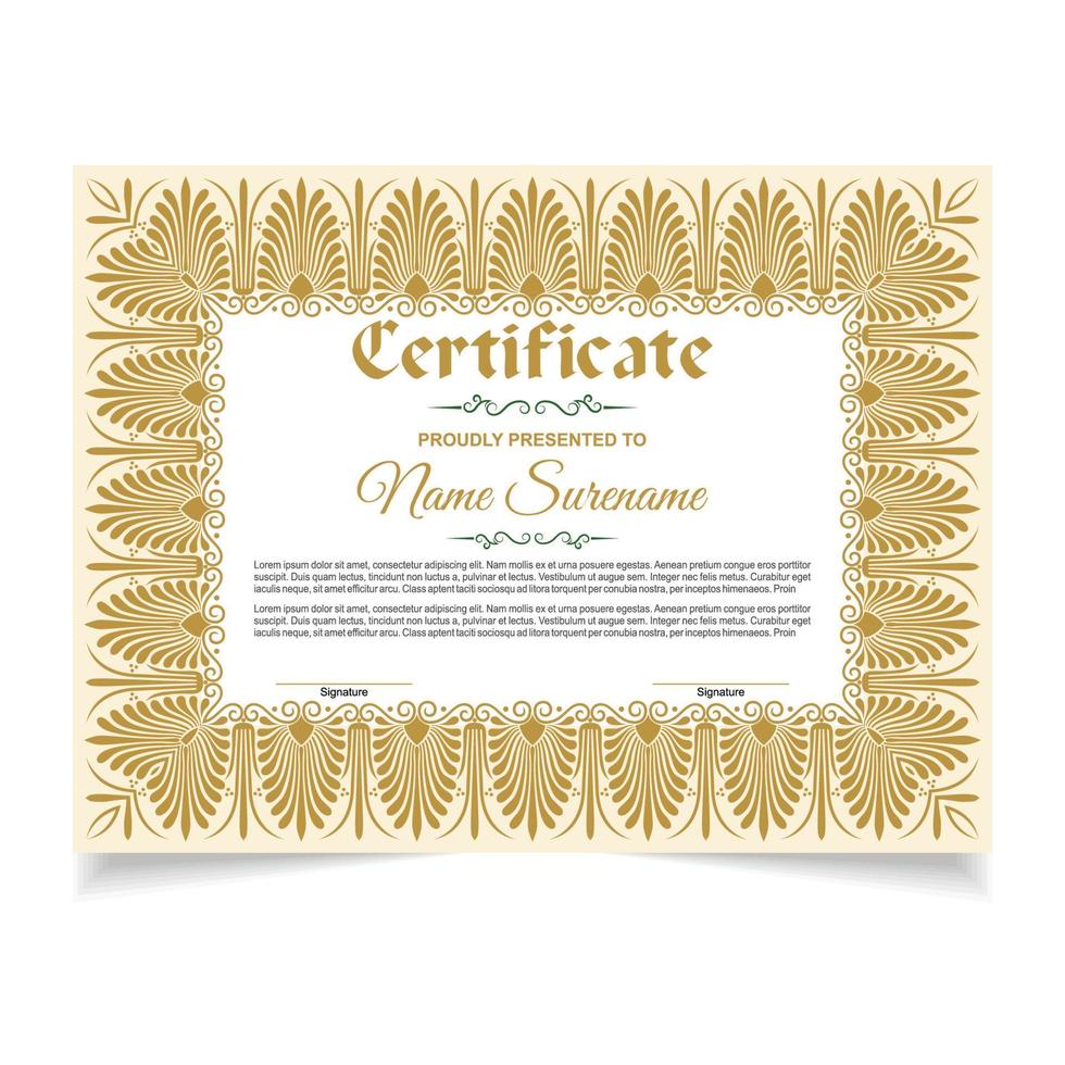 Certificate or diploma design vector