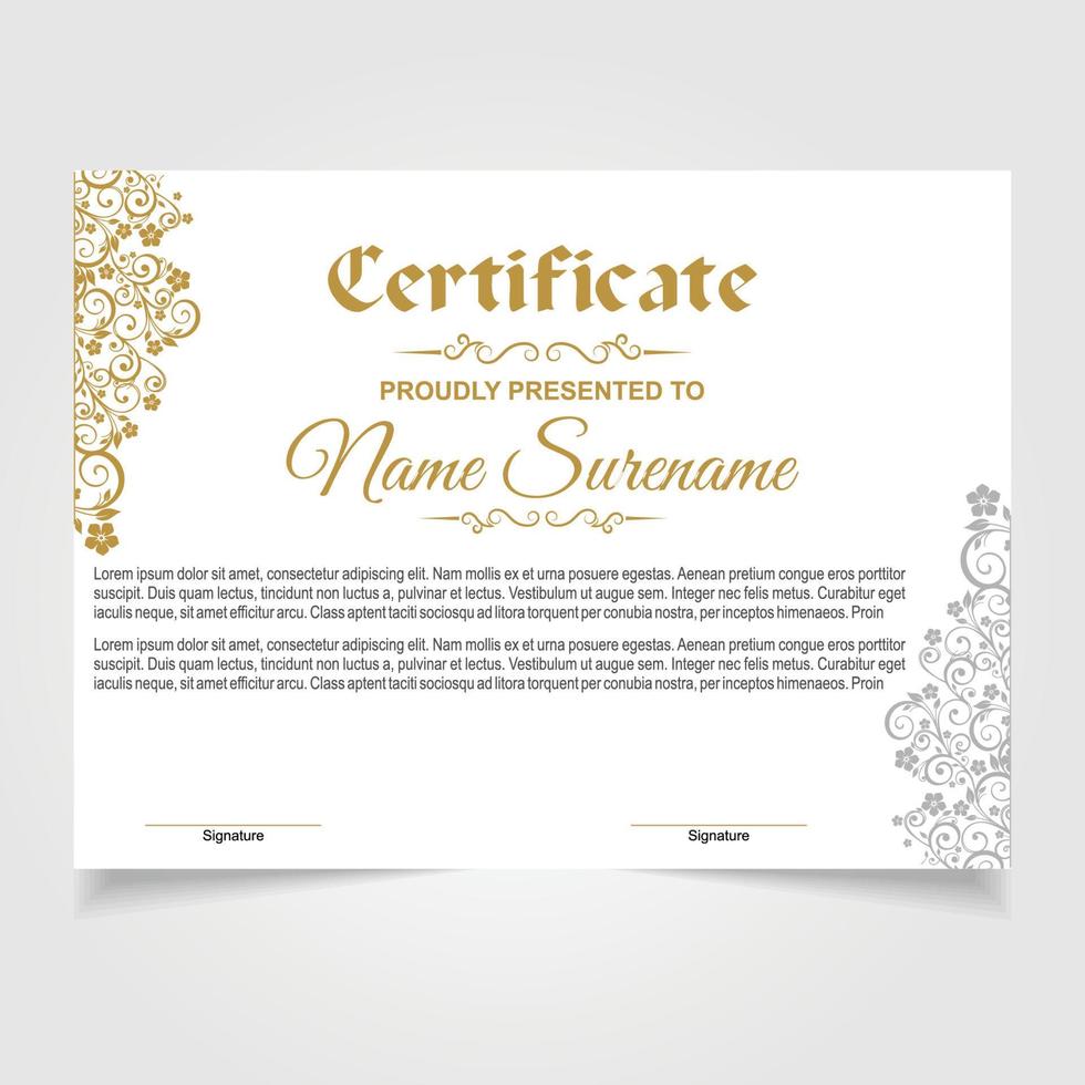 Certificate or diploma design vector