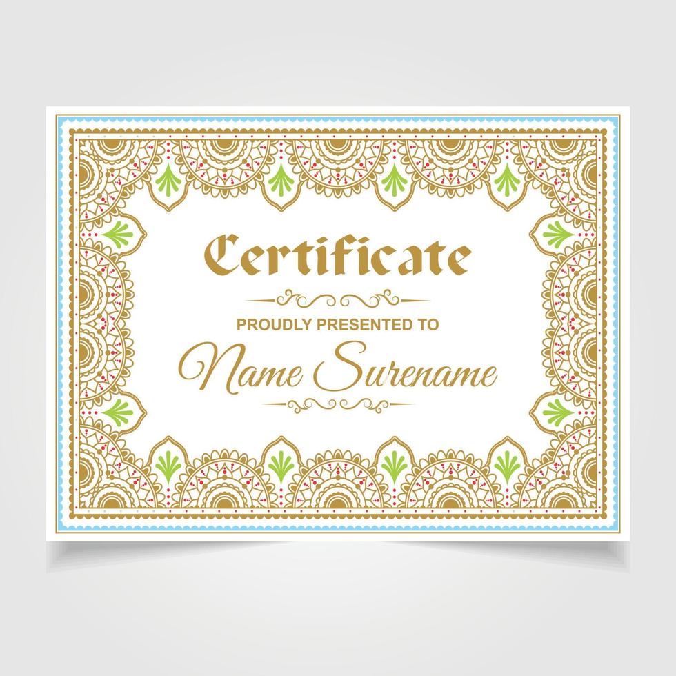 Certificate or diploma design vector