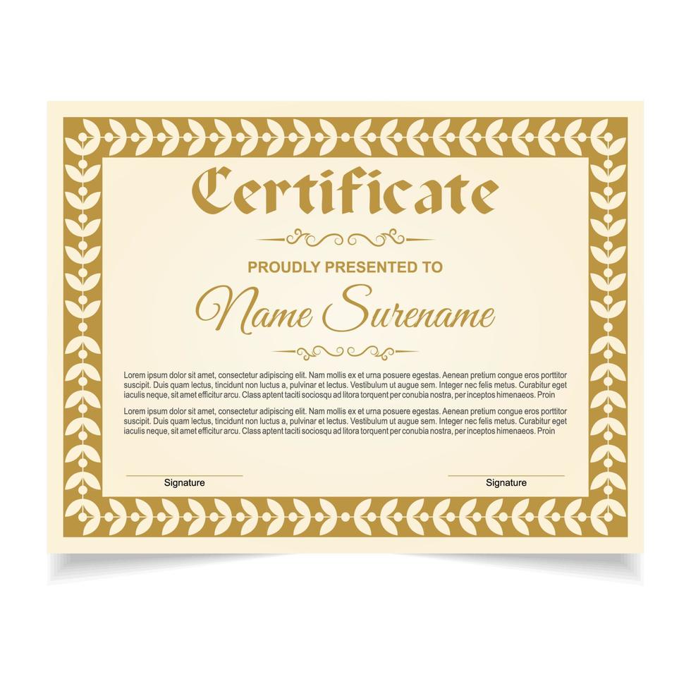 Certificate or diploma design vector
