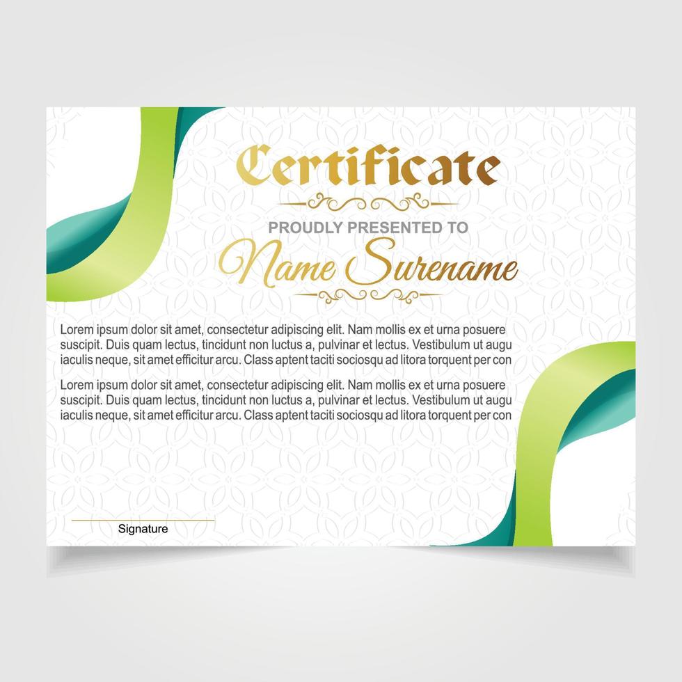 Certificate or diploma design vector