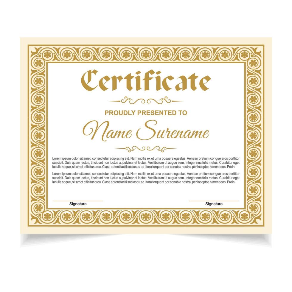 Certificate or diploma design vector