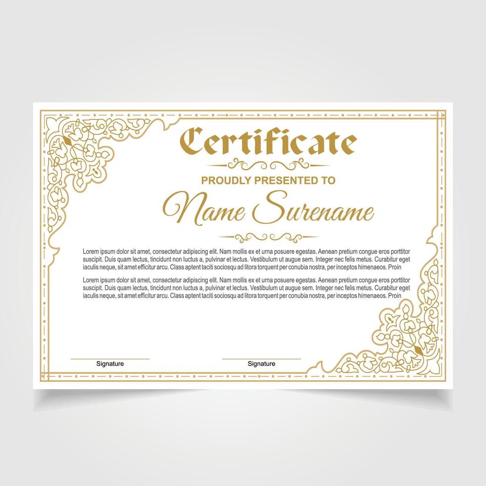 Certificate or diploma design vector