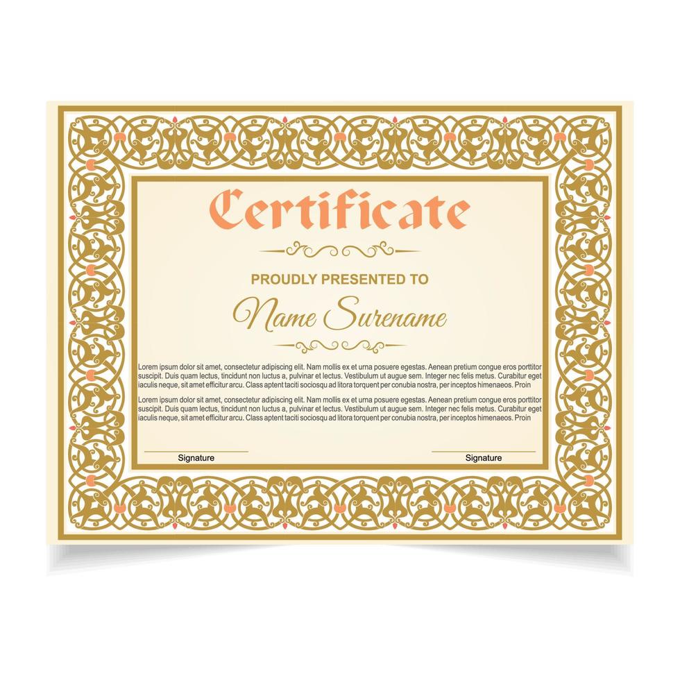 Certificate or diploma design vector