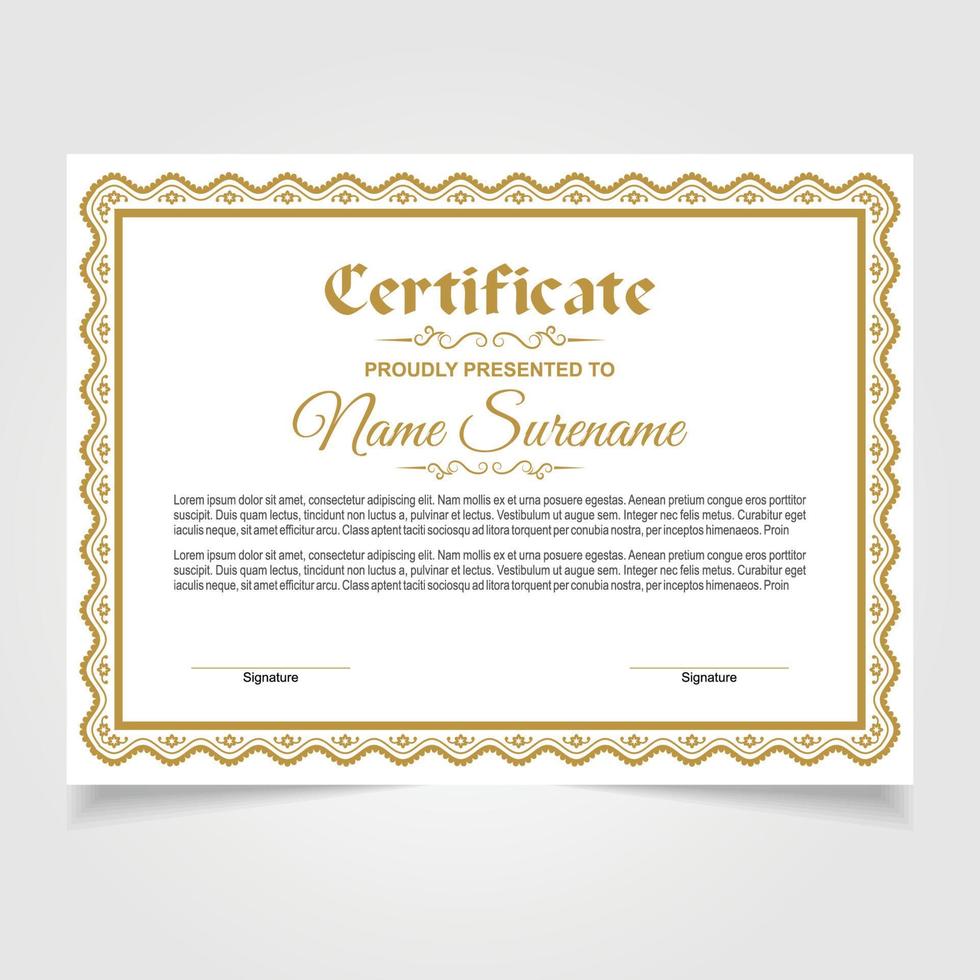 certificado o diploma diseño vector