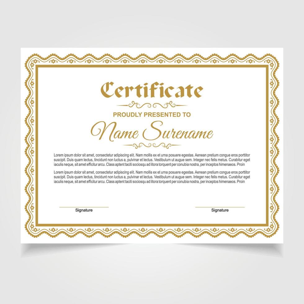 Certificate or diploma design vector