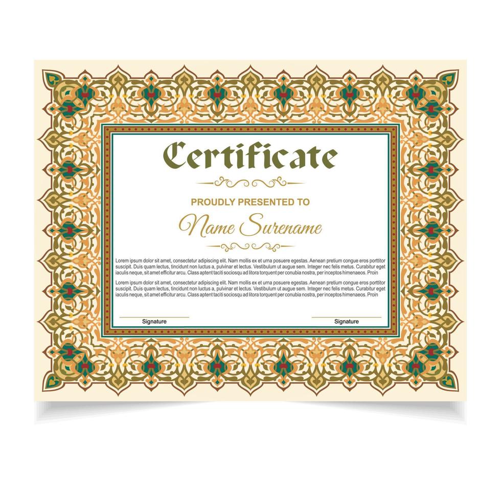 Certificate or diploma design vector