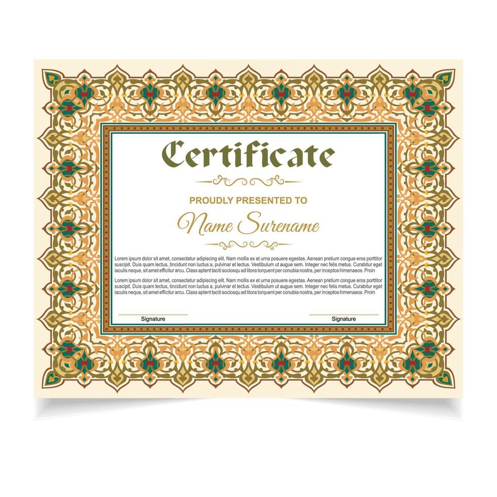 Certificate or diploma design vector