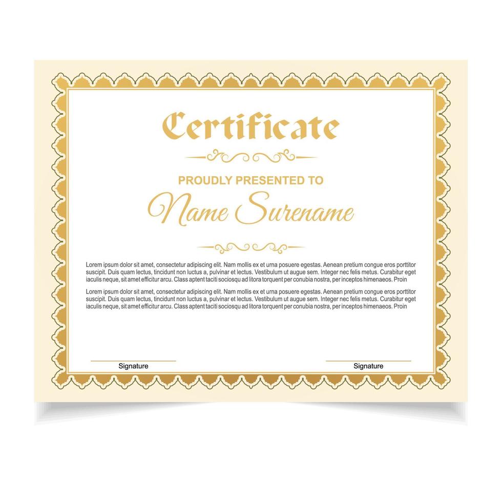 Certificate or diploma design vector