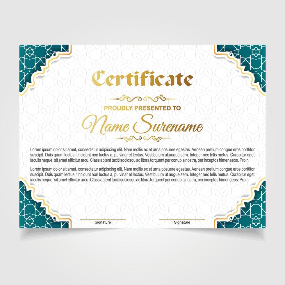 Certificate or diploma design vector