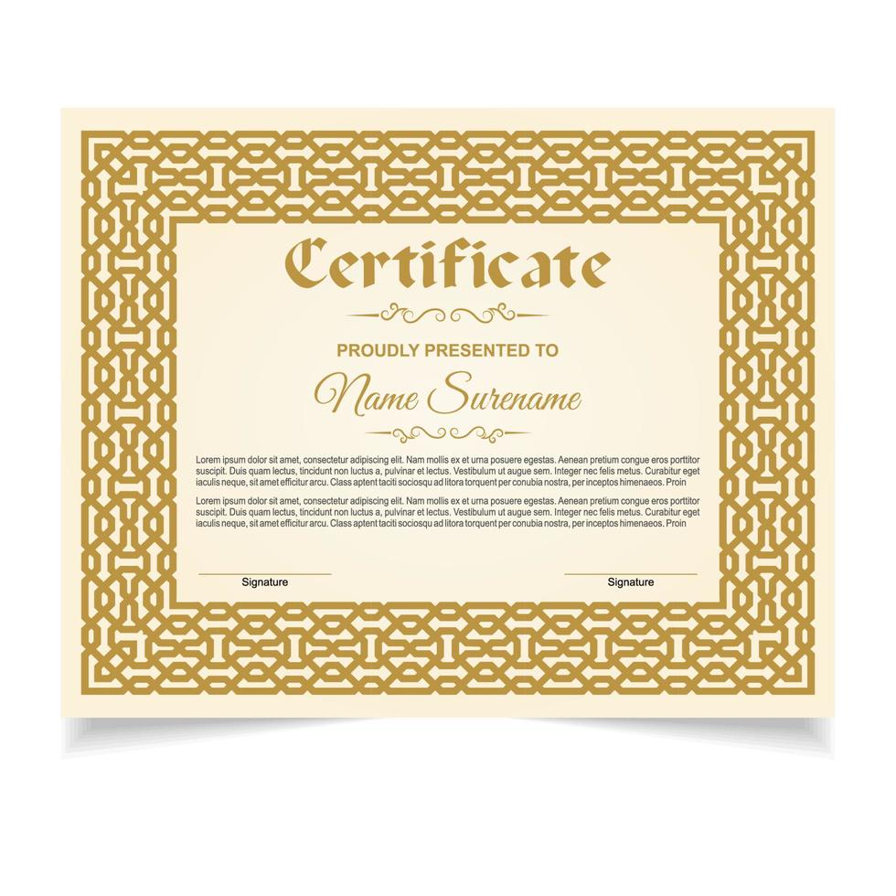 certificado o diploma diseño vector