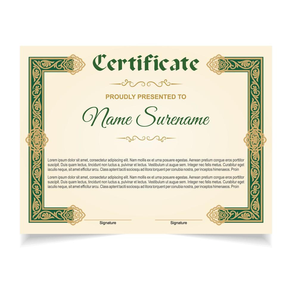 Certificate or diploma design vector