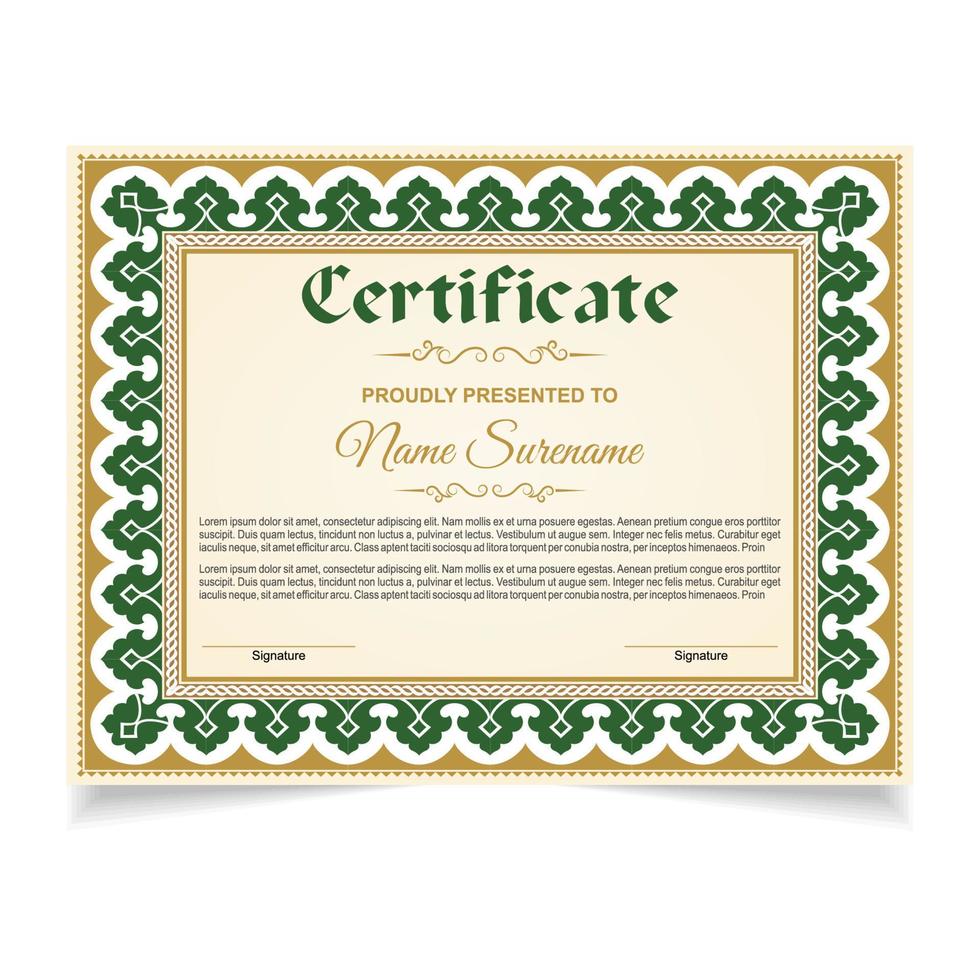 Certificate or diploma design vector