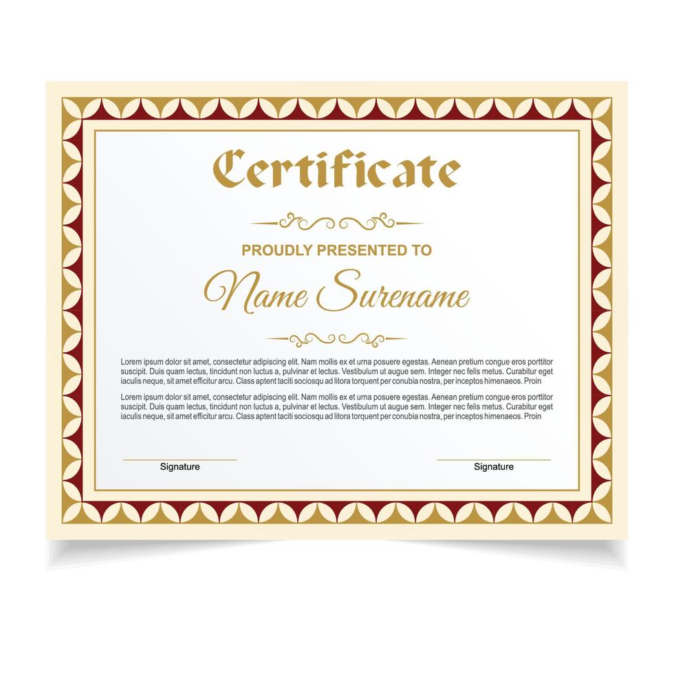 Certificate or diploma design vector