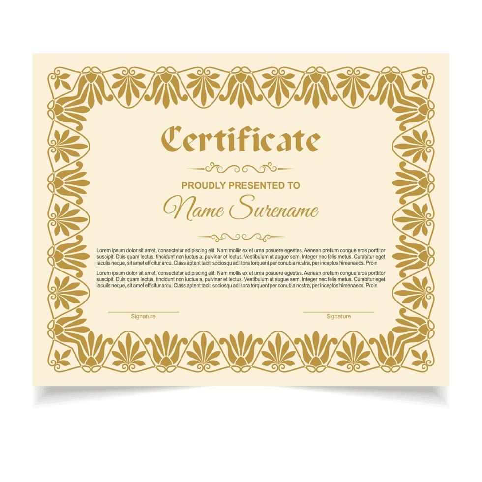 Certificate or diploma design vector