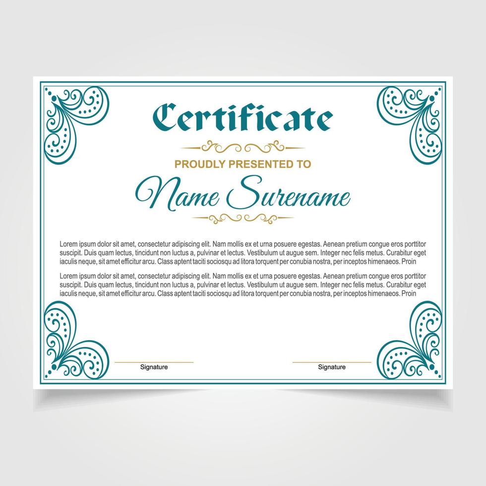 Certificate or diploma design vector