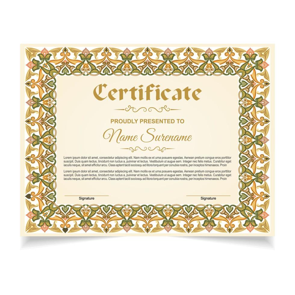 Certificate or diploma design vector