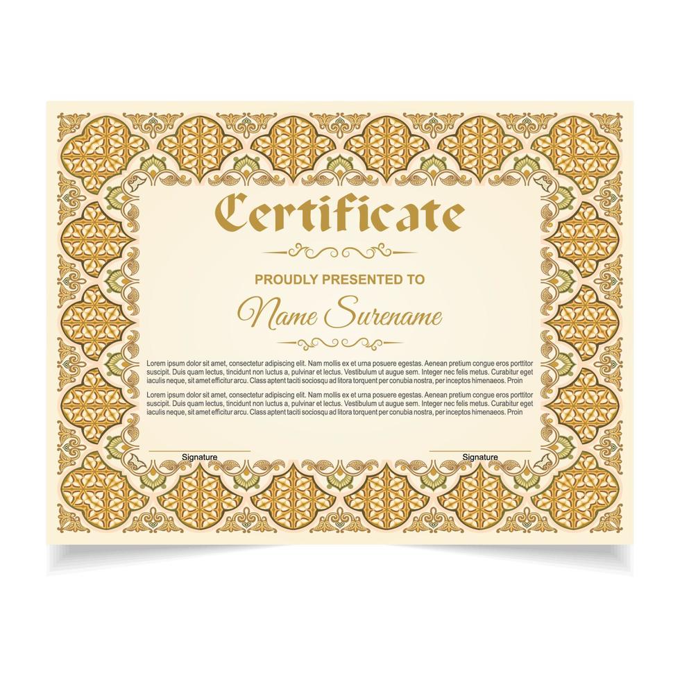 Certificate or diploma design vector