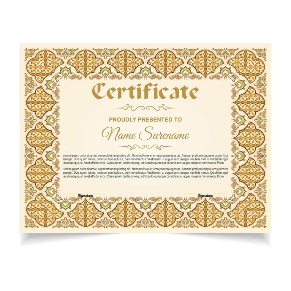 certificado o diploma diseño vector