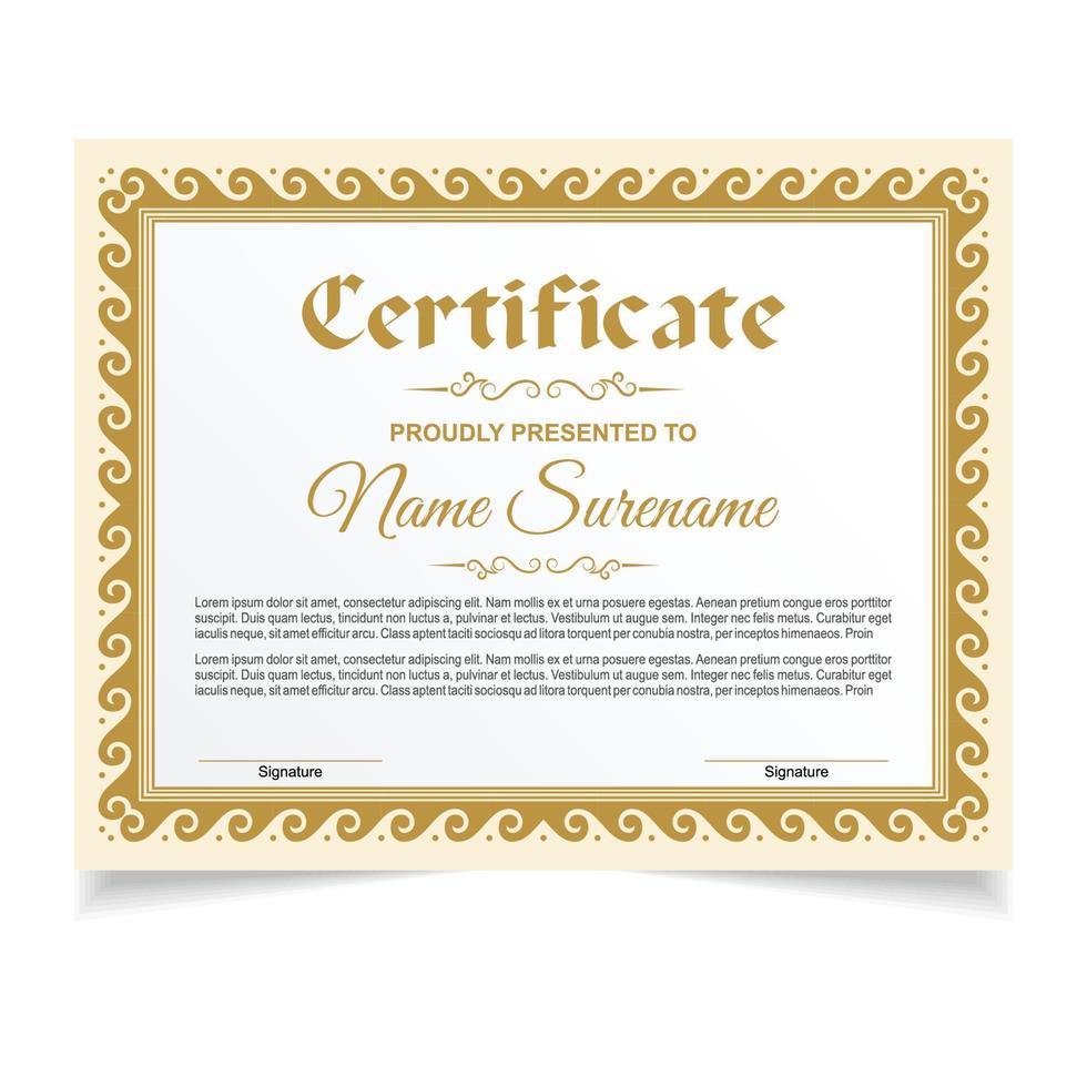 Certificate or diploma design vector