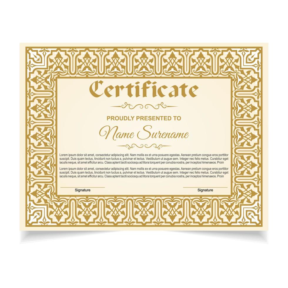 Certificate or diploma design vector