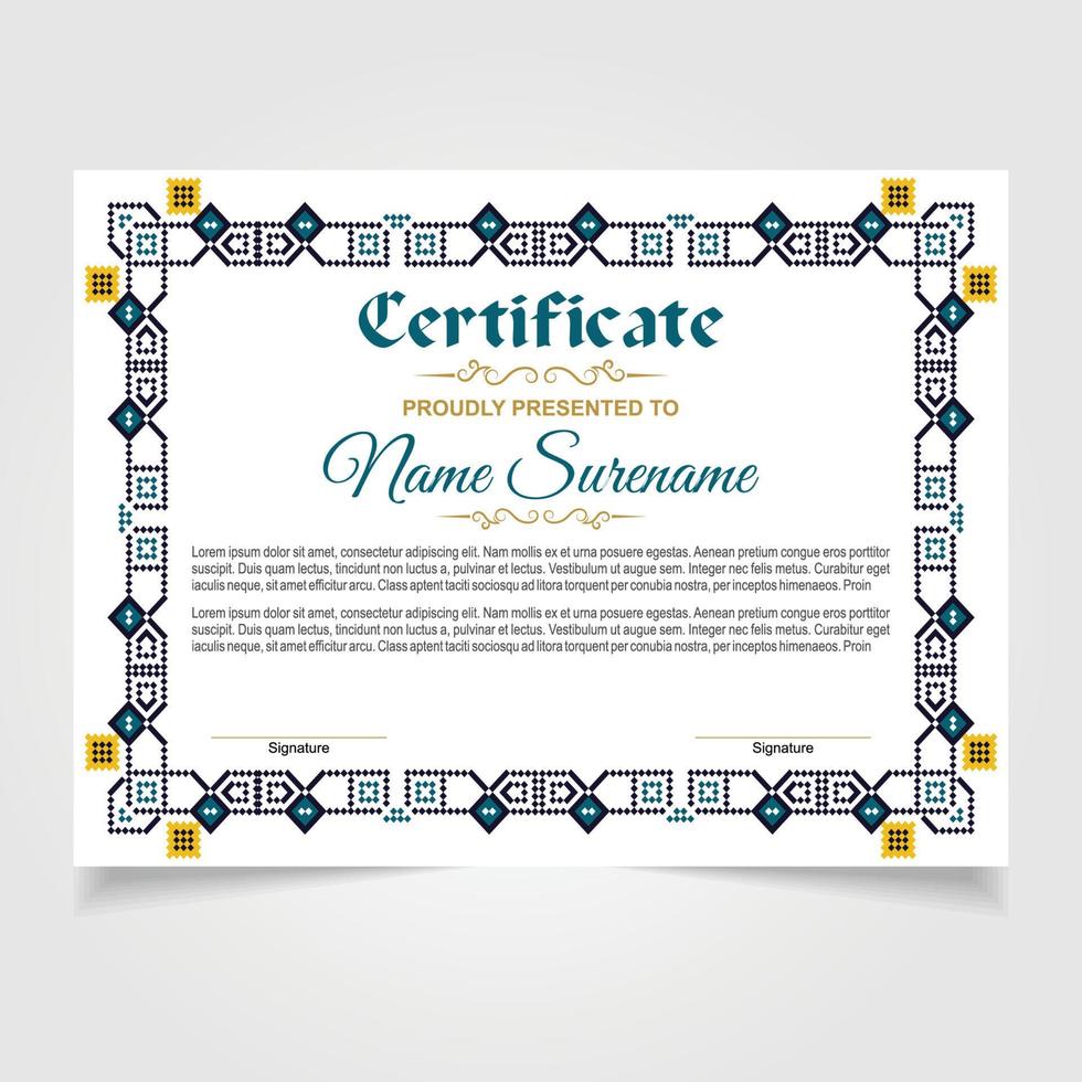 Certificate or diploma design vector