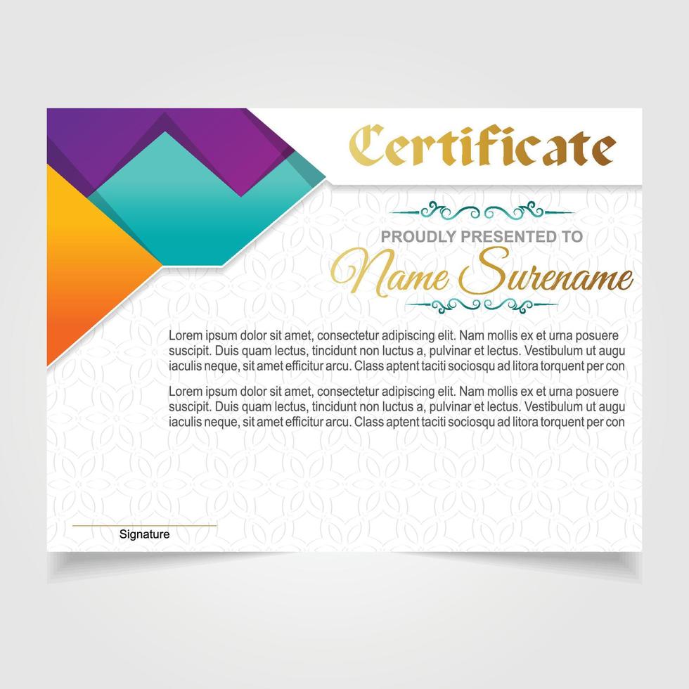 certificado o diploma diseño vector