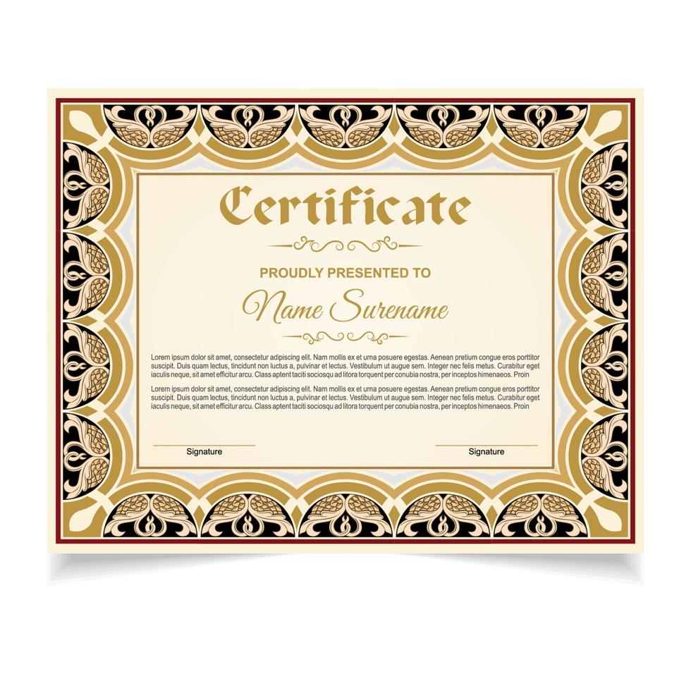 Certificate or diploma design vector