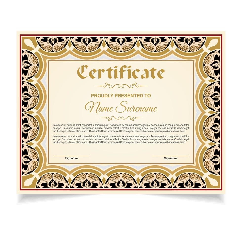 Certificate or diploma design vector