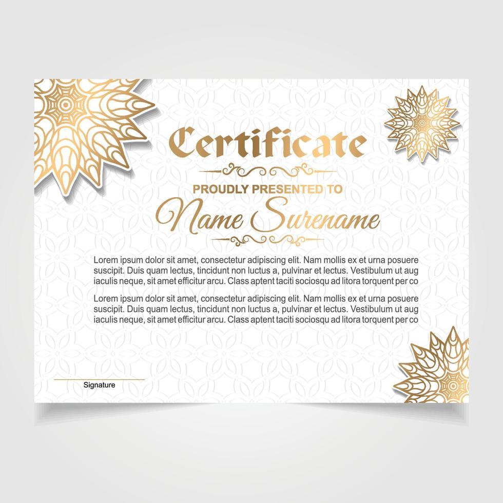 Certificate or diploma design vector