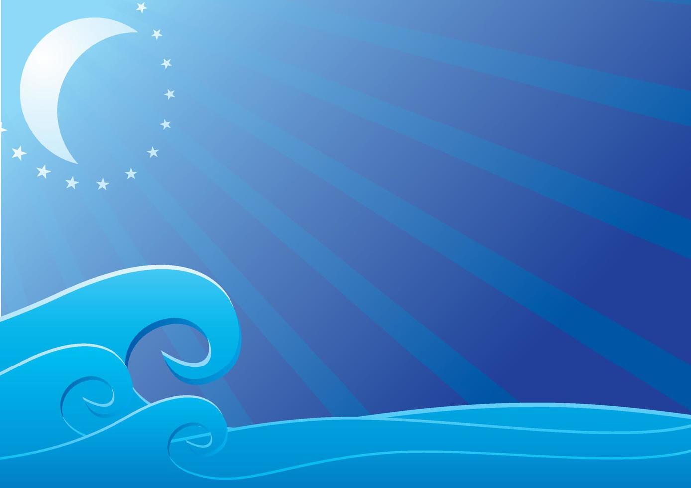 Moon light over sea vector