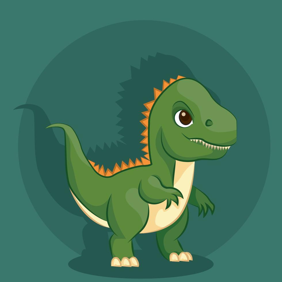 verde rugido tiranosaurio. prehistórico carnívoro dinosaurio vector