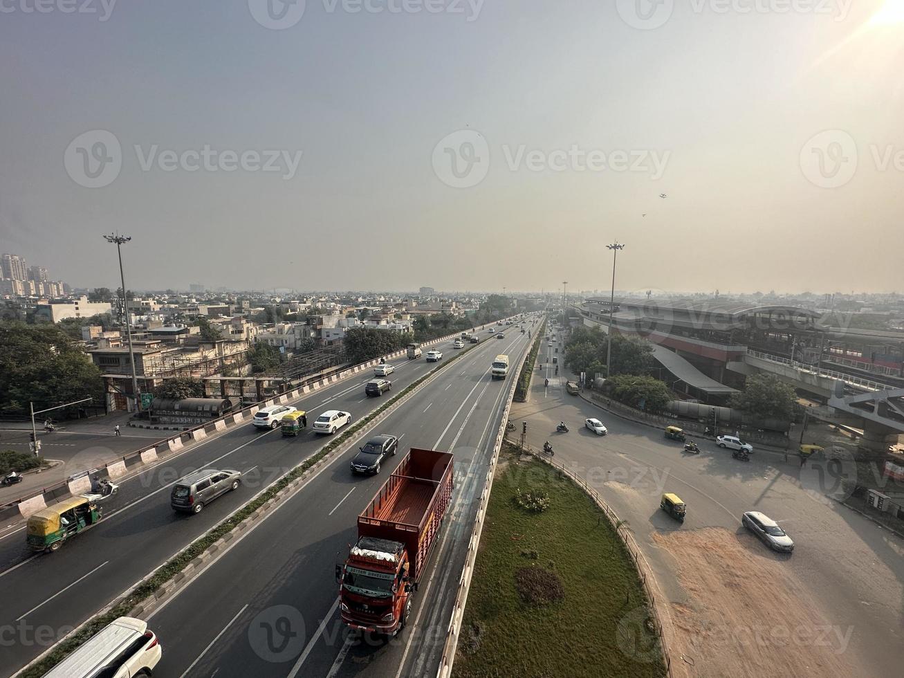 punjabi bagh flyover populer highway road,delhi india. photo