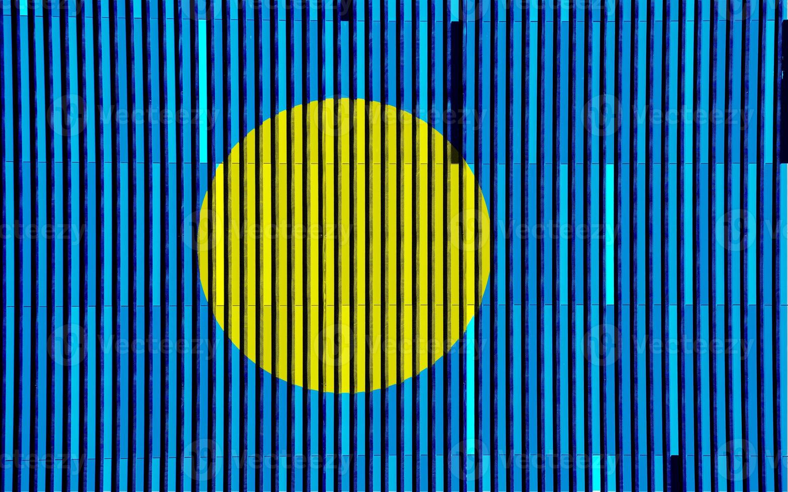 Flag of the Republic of Palau on a textured background. Concept collage. photo