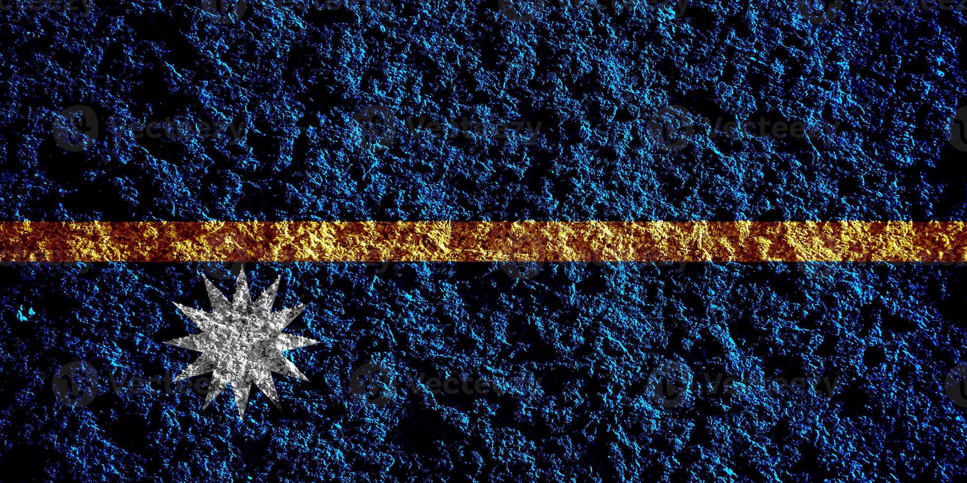 Nauru flag on a textured background. Concept collage. photo