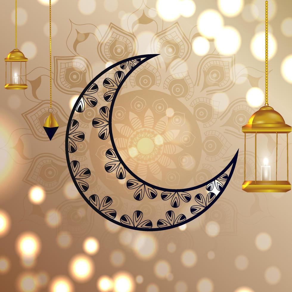 eid Mubarak y Ramadán kareem antecedentes vector