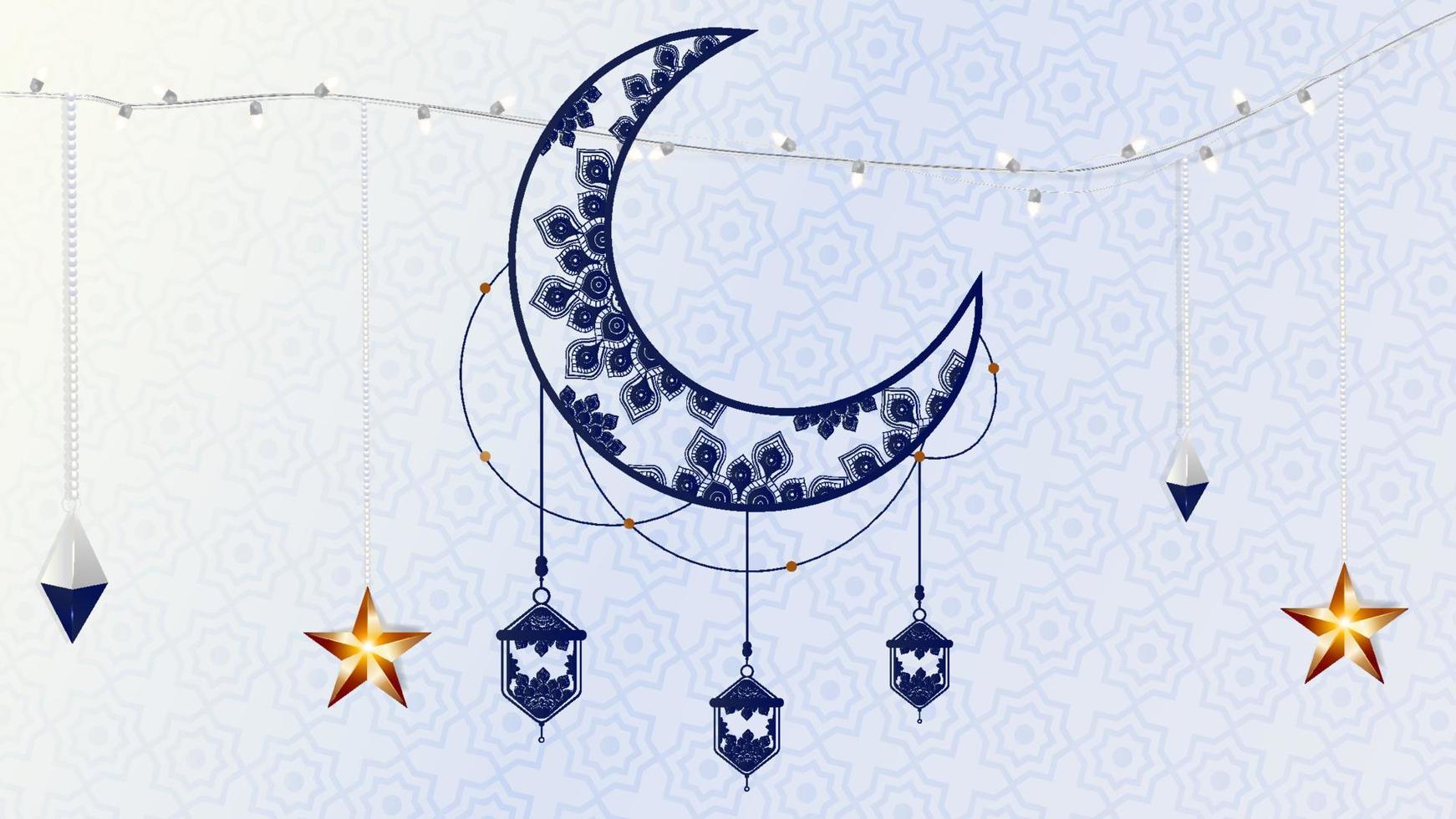 eid Mubarak y Ramadán kareem antecedentes vector