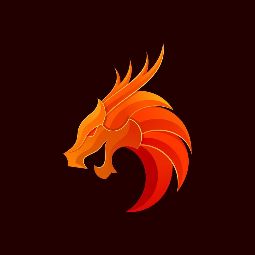 Modern gradient dragon logo Vector