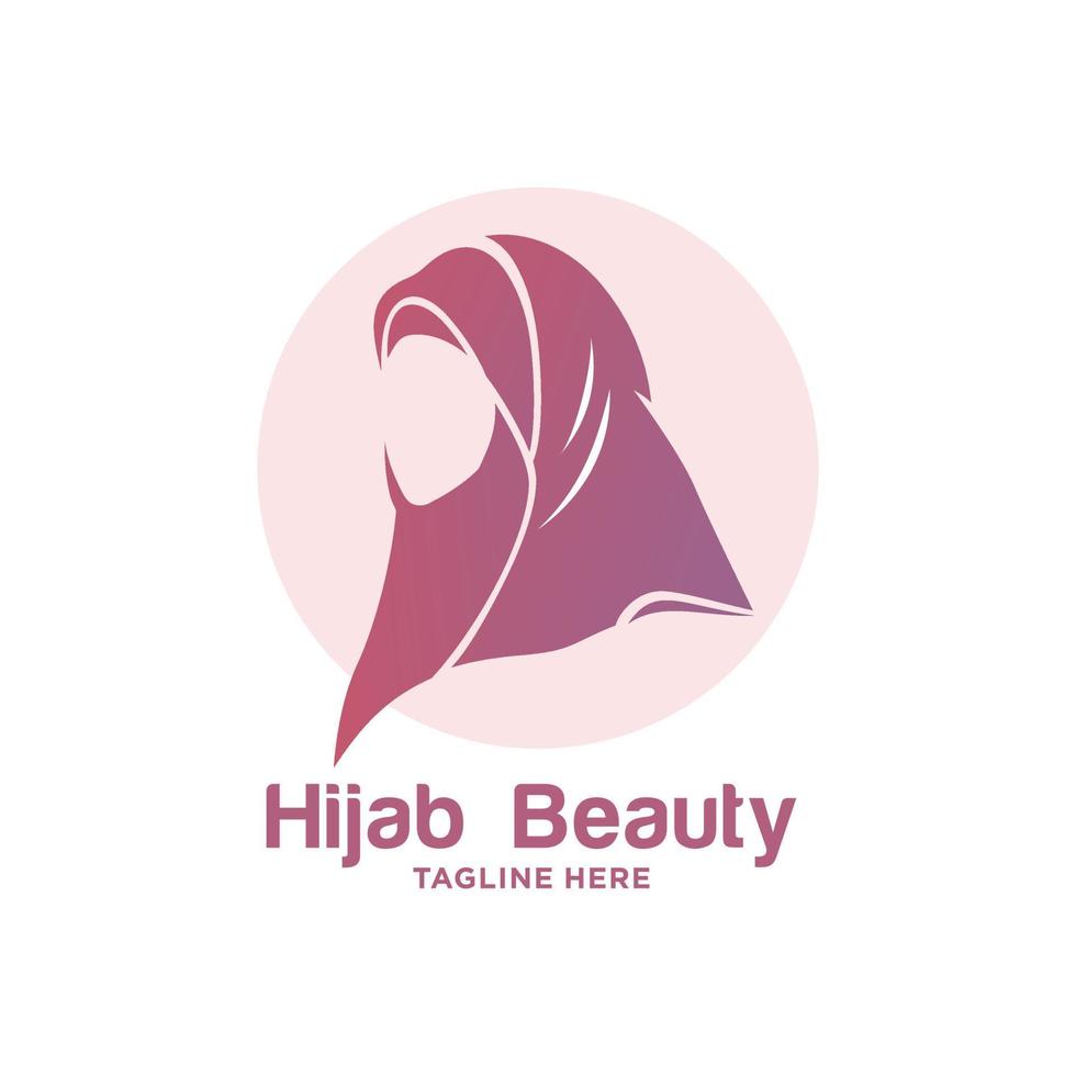 plantilla de logotipo de vector de belleza hijab de mujer