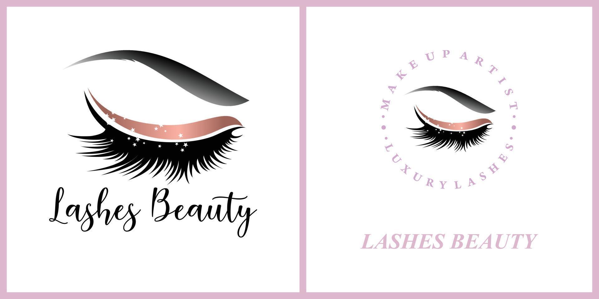 eyelash extension logo design vector template