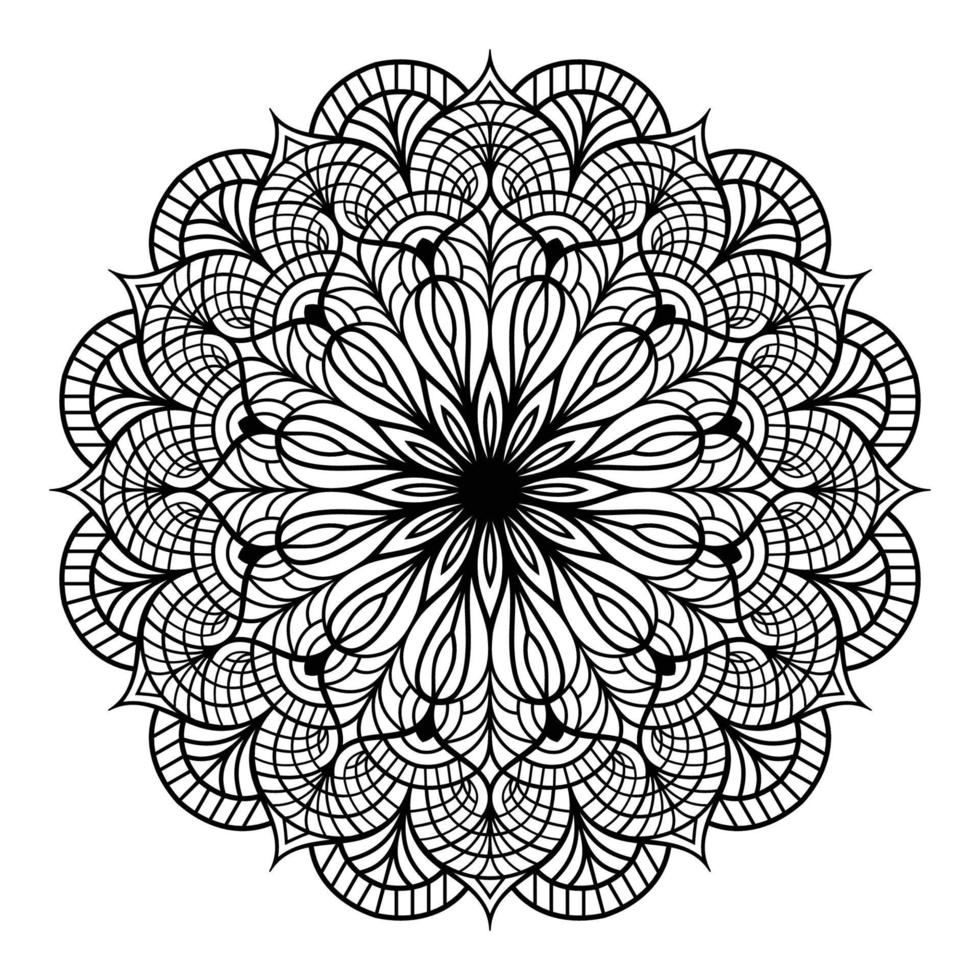 Circular mandala pattern with decorative ornament ethnic style for coloring pages, mandala coloring book pages vector