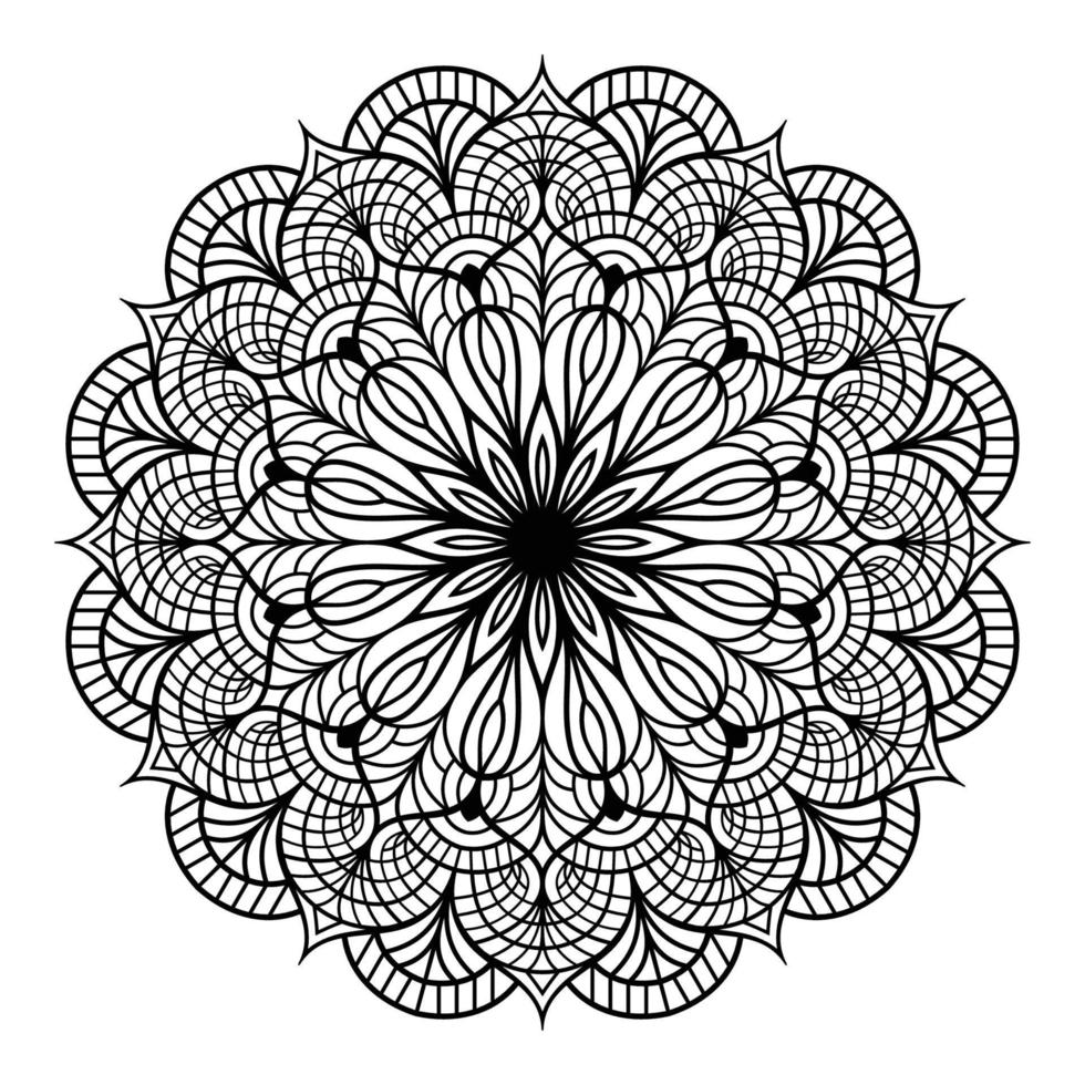 Circular mandala pattern with decorative ornament ethnic style for coloring pages, mandala coloring book pages vector