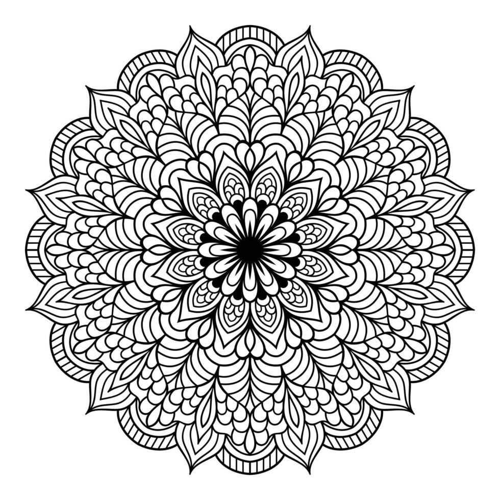 Circular mandala pattern with decorative ornament ethnic style for coloring pages, mandala coloring book pages vector