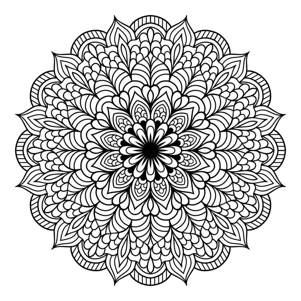 Circular mandala pattern with decorative ornament ethnic style for coloring pages, mandala coloring book pages vector