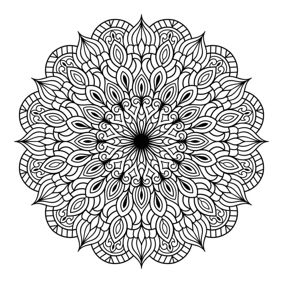 Circular mandala pattern with decorative ornament ethnic style for coloring pages, mandala coloring book pages vector
