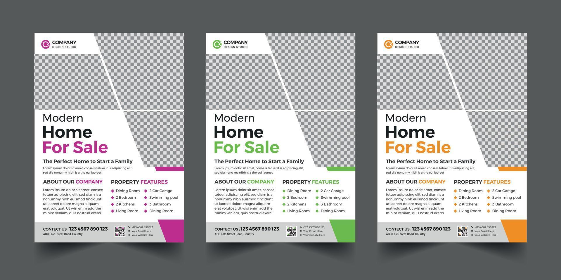 Real estate flyer template vector