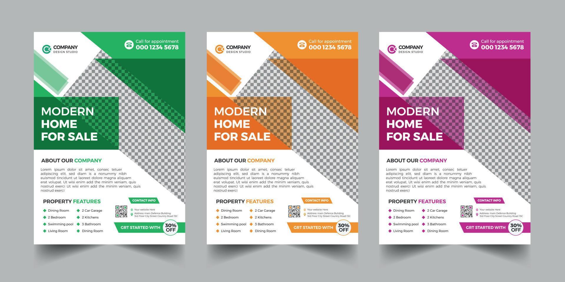 Real estate flyer template vector